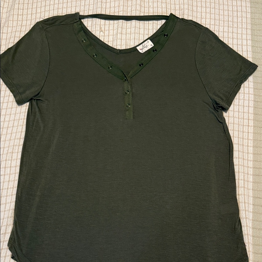 Glitz Forest Green Embellished Tee